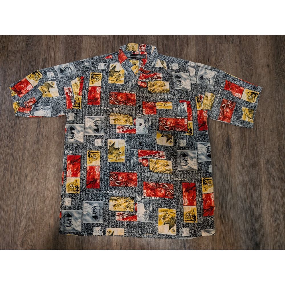 VTG Southpole Y2K Button Front Shirt Comic Books All Over Hiphop‎ Size Large